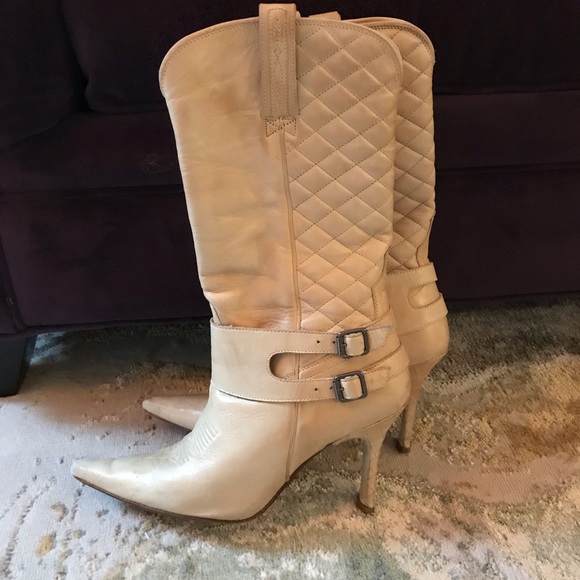 Charlie 1 Horse by Lucchese Tan Quilted Leather Cowboy Boots - Picture 4 of 10